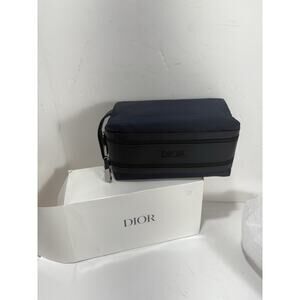 DIOR Homme Novelty pouch Navy‎ x Black 2 zippers w/box Men’s Limited RARE